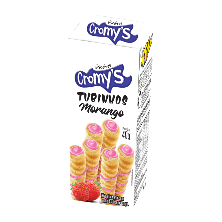 TUBINHOS WAFER MORANGO 42G CROMYS CX C/24