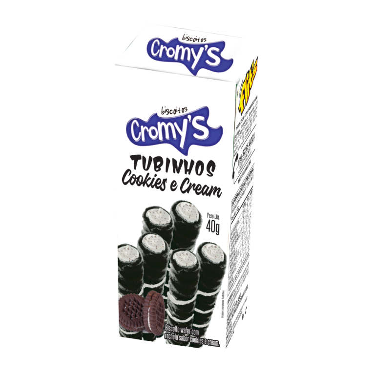 TUBINHOS WAFER COOKIES E CREAM 42G CROMYS CX C/24