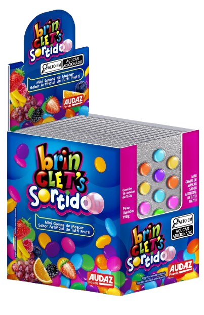 BRINCLETS CARTELA DINO C/15X13,2G UNIAO ALIMENTOS CX C/12