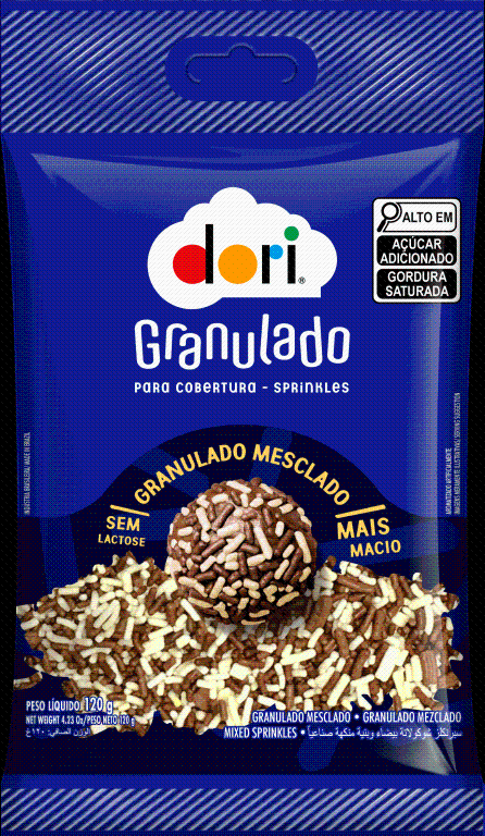 GRANULADO CHOCOLATE MESCLADO CX C/30X120G DORI