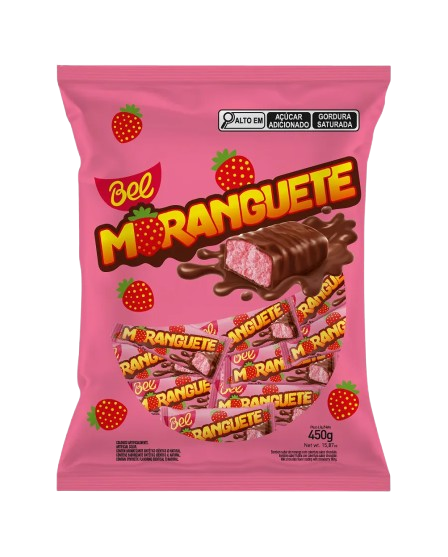 BOMBOM MORANGUETE 450G PCT C/50UNx9G BEL CX C/16