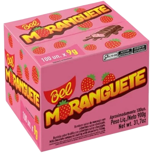 BOMBOM MORANGUETE 900G CX C/100UNx9G BEL
