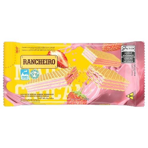 BISCOITO WAFER  MORANGO 40X78G  RANCHEIRO