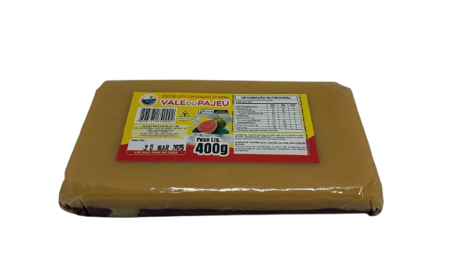 DOCE DE LEITE EM BARRA COM GOIABADA 400G VALE DO PAJEU CX C/50