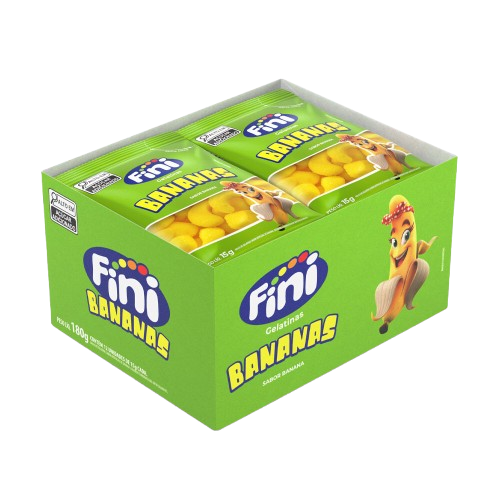 BALA DE GELATINA BANANA 12X15G FINI CX C/24