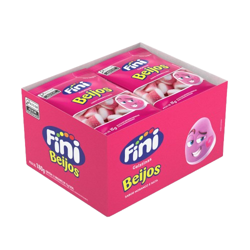 BALA DE GELATINA BEIJOS 12X15G FINI CX C/24