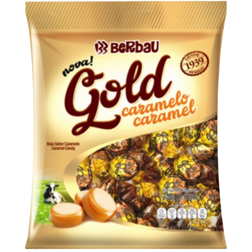 BALA GOLD CARAMELO 500G BERBAU CX C/30