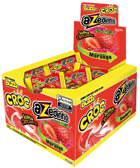 CHICLE BUZZY CROC MORANGO AZEDINHO DP/40 UN RICLAN