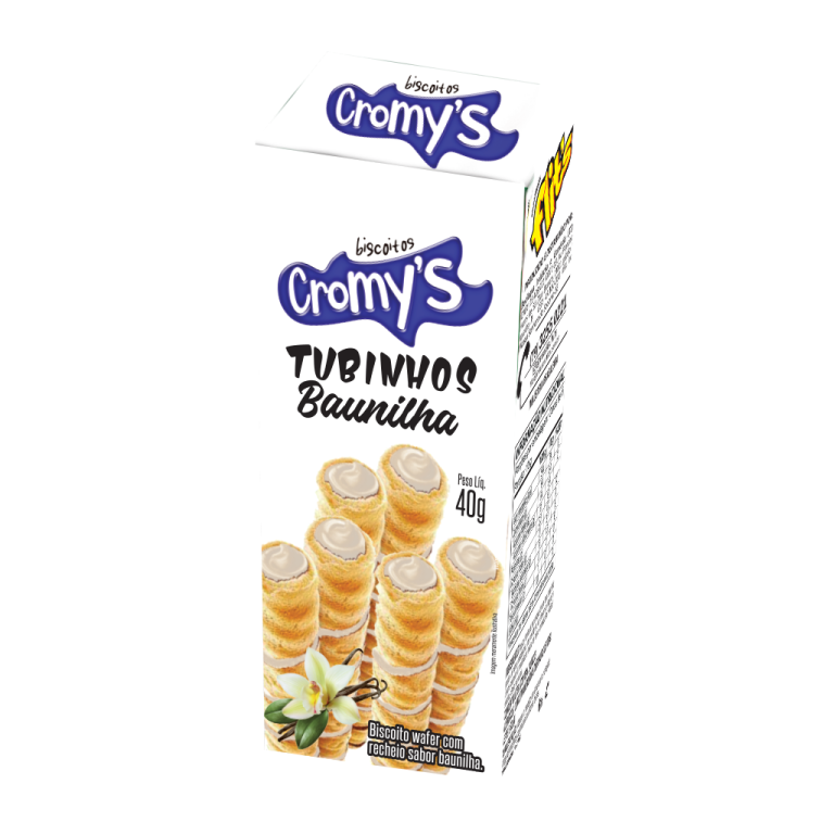TUBINHOS WAFER BAUNILHA 40G CROMYS CX C/24