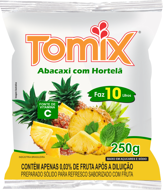 REFRESCO PO ABACAXI E HORTELA CX 10X250GR TOMIX
