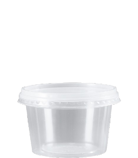 KIT PP POTE/TAMPA REDONDO 250ML TRANSPARENTE CX C/20PCTx25UND CRISTALCOPO