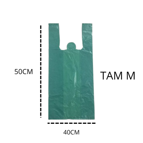 SACOLA PLASTICA RECICLADA VERDE ( M ) 40x50 FARDO C/ 5KGS