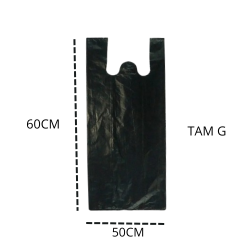 SACOLA PLASTICA RECICLADA PRETA( G ) 50x60 FARDO C/ 5KGS