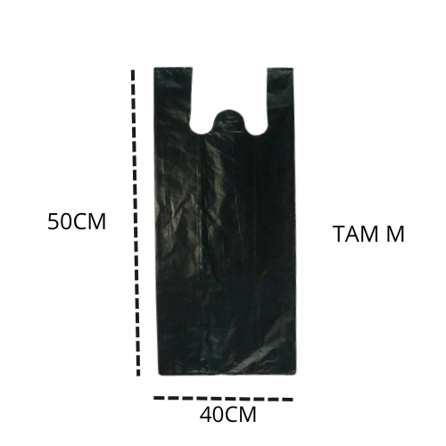 SACOLA PLASTICA RECICLADA PRETA ( M ) 40x50 FARDO C/ 5KGS