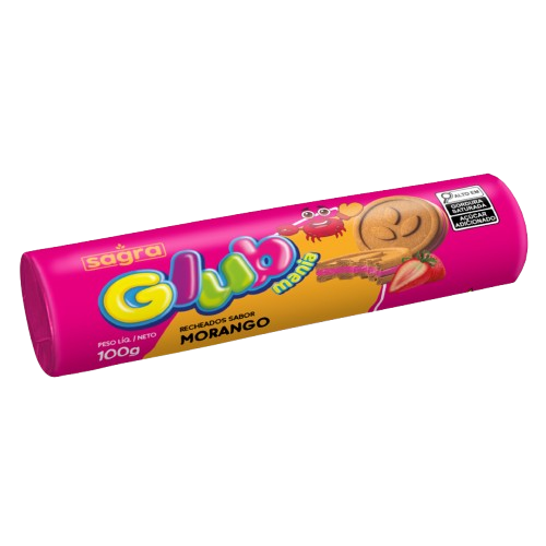 BISC. RECHEADO MORANGO GLUB CX C/30UNX100G SAGRA