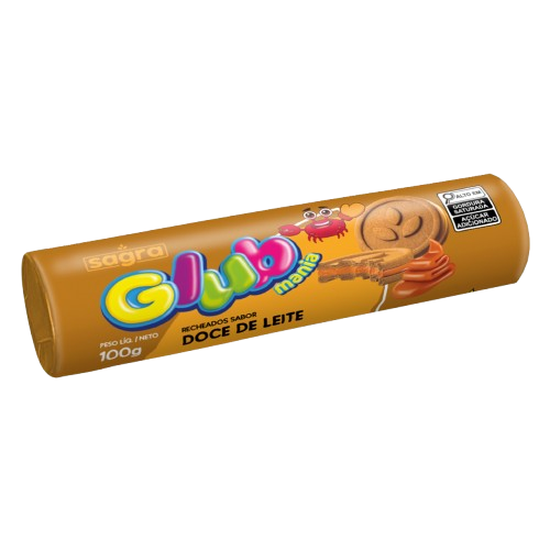 BISC. RECHEADO DOCE DE LEITE GLUB CX C/30UNX100G SAGRA