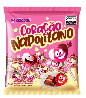 PIRULITO CORAÇAO NAPOLITANO 500G C/50 BERBAU CX C/24
