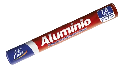 ROLO DE ALUMINIO 30CMx7,5M CX C/25UN LIFE CLEAN