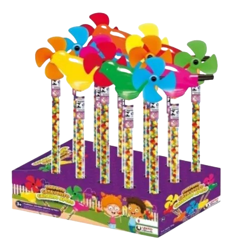 CONFEITO CATAVENTO CANARIO C/APITO DISPLAY 270G DP C/15 UNIAO ALIMENTOS Cx C/12