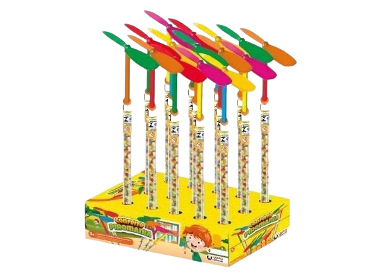 CONFEITO PIROMANIA TP CATAVENTO DISPLAY 270G DP C/15 UNIAO ALIMENTOS CX C/12