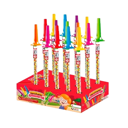 CONFEITO CORNETA TP CATAVENTO DISPLAY 270G DP C/15 UNIAO ALIMENTOS CX C/12