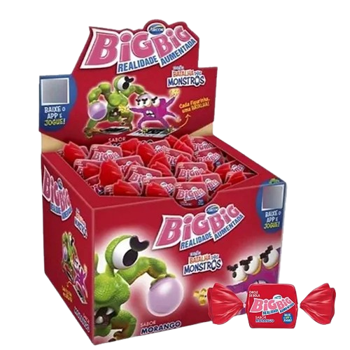 CHICLE BIG BIG MORANGO 315G ARCOR CX C/18