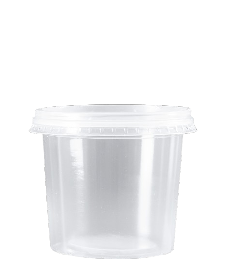 KIT PP POTE/TAMPA REDONDO 350ML TRANSPARENTE CX C/16PCTx25UND CRISTALCOPO