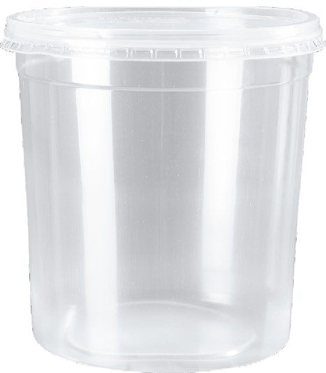 KIT PP POTE/TAMPA REDONDO 1500ML TRANSPARENTE CX C/4PCTx25UND CRISTALCOPO