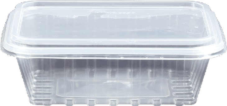 KIT PP POTE/TAMPA RETANGULAR 750ML TRANSPARENTE CX C/4PCTx25UND CRISTALCOPO