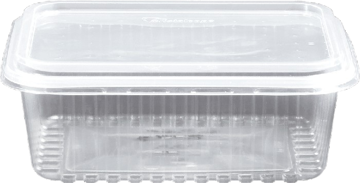 KIT PP POTE/TAMPA RETANGULAR 1000 ML TRANSPARENTE CX C/4PCTx25UND CRISTALCOPO
