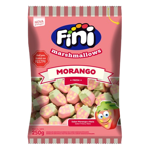MARSHMALLOW MORANGO 250G FINI CX C/12