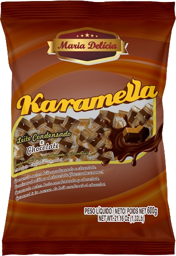CARAMELO LEITE C/CHOCOLATE 500G MARIA DELICIA  CX C/18