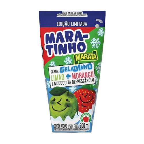 REFRESCO MARA-TINHO GELADINHO LIM/MORANGO 12X200ML MARATA