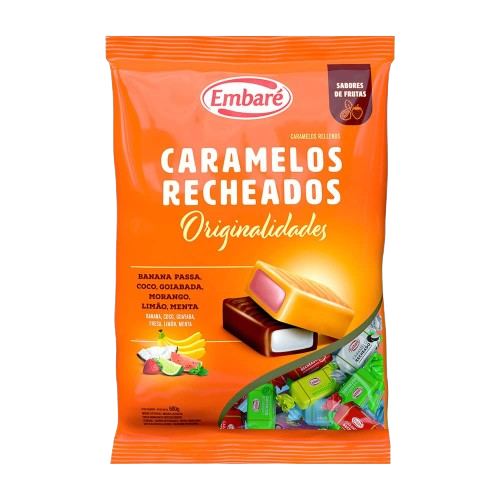 CARAMELO ORIGINALIDADES EMBARE RECHEADOS 600G PCT C/75 EMBARE CX C/14