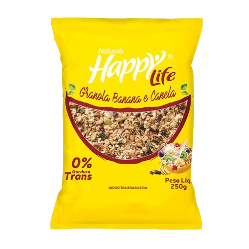 GRANOLA BANANA/CANELA 250G HAPPY LIFE CX C/12 JUNCO