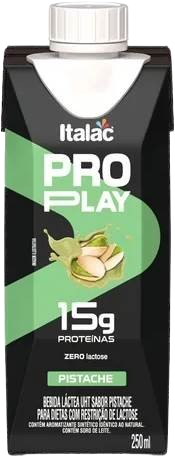 BEB. PRO PLAY 15G PROTEINA ZERO LACTOSE PISTACHE 250ML ITALAC CX C/12