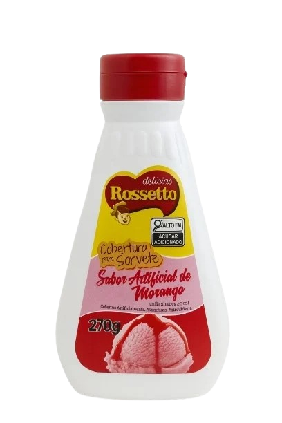 COBERTURA P/ SORVETE MORANGO 270G ROSSETO CX C/12
