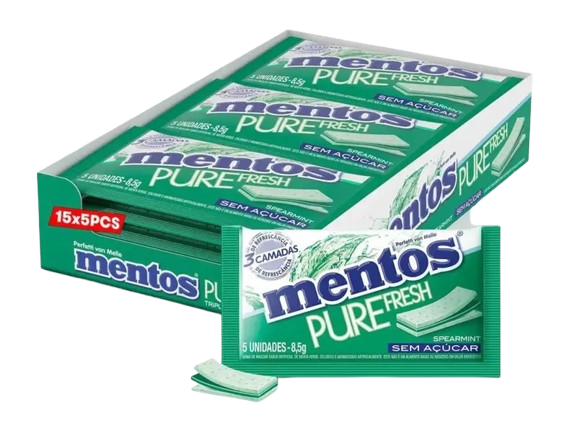 CHICLE GUM SPEARMINT DP C/15UNx8,5G MENTOS CX C/12