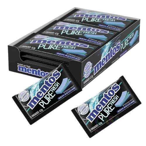 CHICLE GUM STRONG MINT DP C/15UNx8,5G MENTOS CX C/12