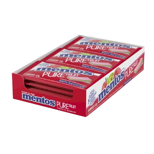 CHICLE GUM PURE FRUIT DP C/15UNx8,5G MENTOS CX C/12