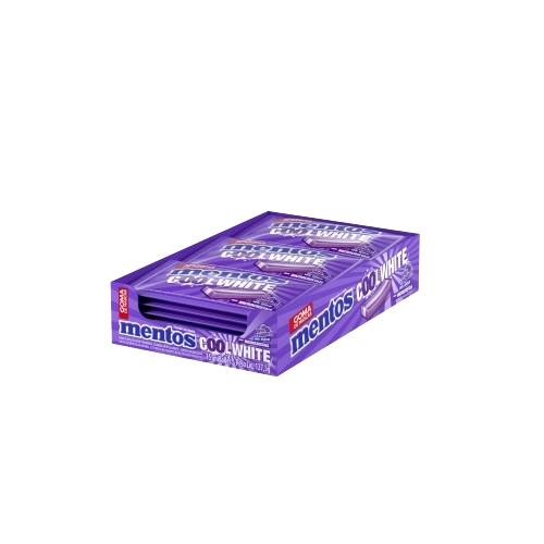 CHICLE GUM COOL WHITE BLUE RASPB DP C/15UNx8,5G MENTOS CX C/12
