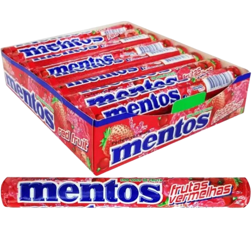BALA MAST. STICK FRUTAS VERMELHAS DP C/16UNx37,5G MENTOS CX C/12
