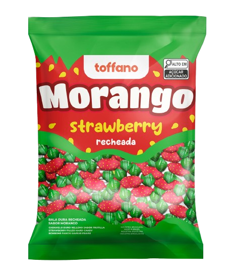 BALA MORANGO RECHEADA 500G TOFFFANO CX C/24