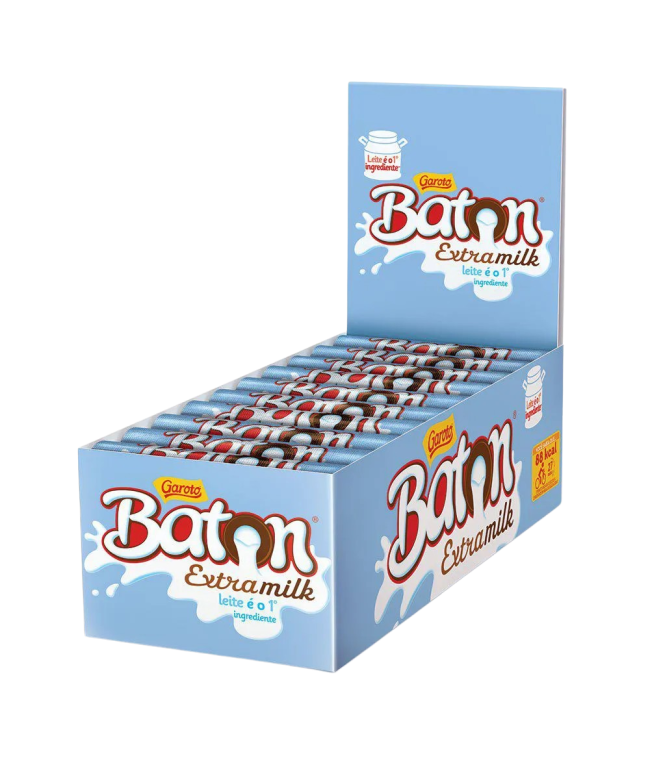 CHOC. BATON GAROTO EXTRA MILK DP 30X16G