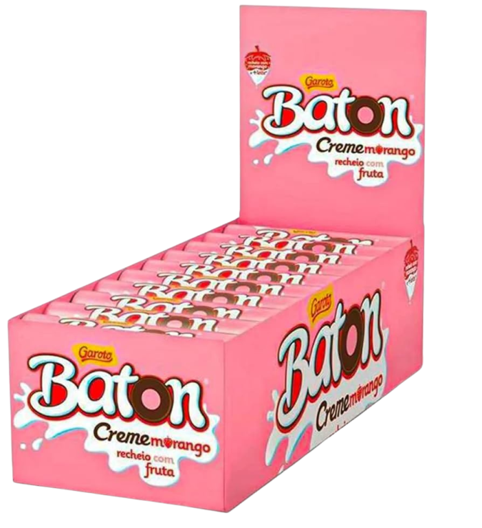 CHOC. BATON GAROTO MORANGO DP 30X16G