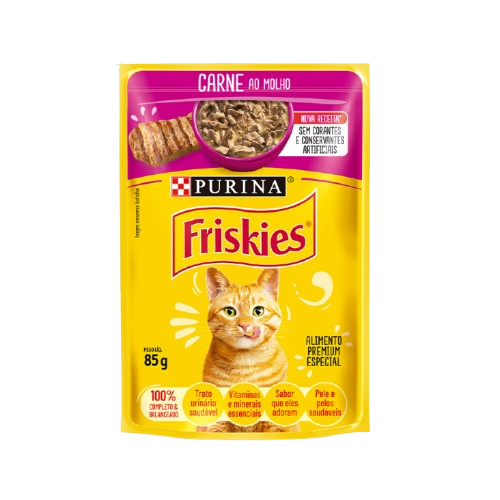 SACHE PURINA CARNE AO MOLHO 15UNx85G FRISKIES