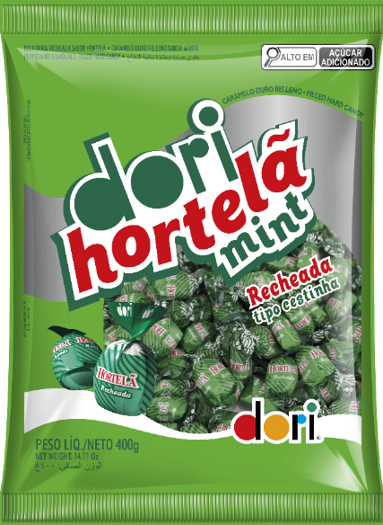 BALA HORTELA MINT RECHEADA 400G DORI CX C/24