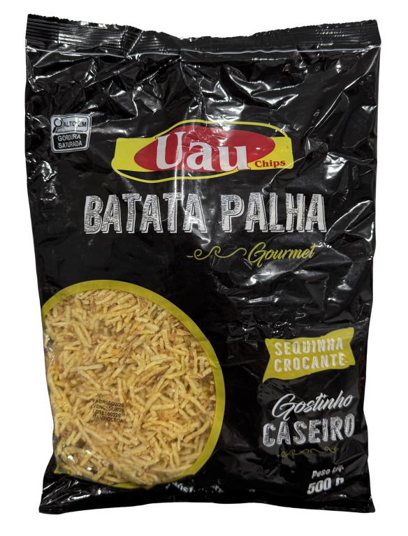 BATATA PALHA GOURMET 500G UAU CHIPS FD C/30