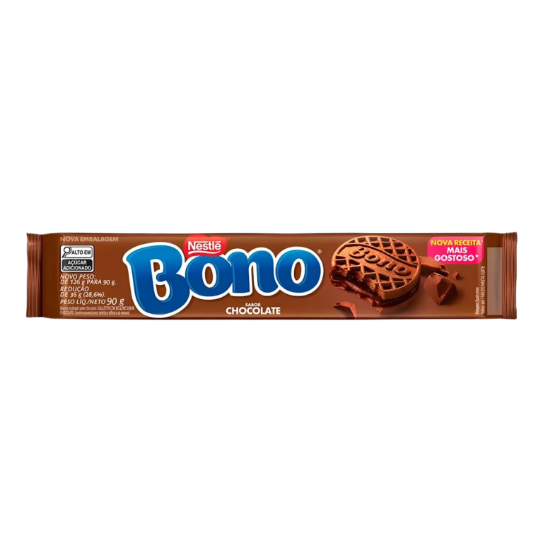 BISC. RECHEADO BONO CHOCOLATE 90G NESTLE CX C/66UN