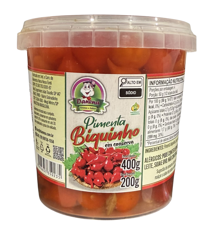 PIMENTA BIQUINHO EM CONSERVA 400G DANENA CX C/12